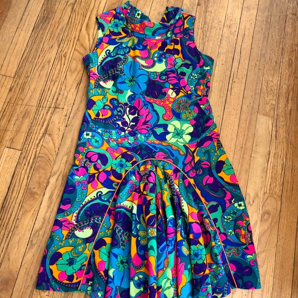 Vintage 1960s 1970s Barbie Psychedelic Romper M/L - Picture 9 of 12